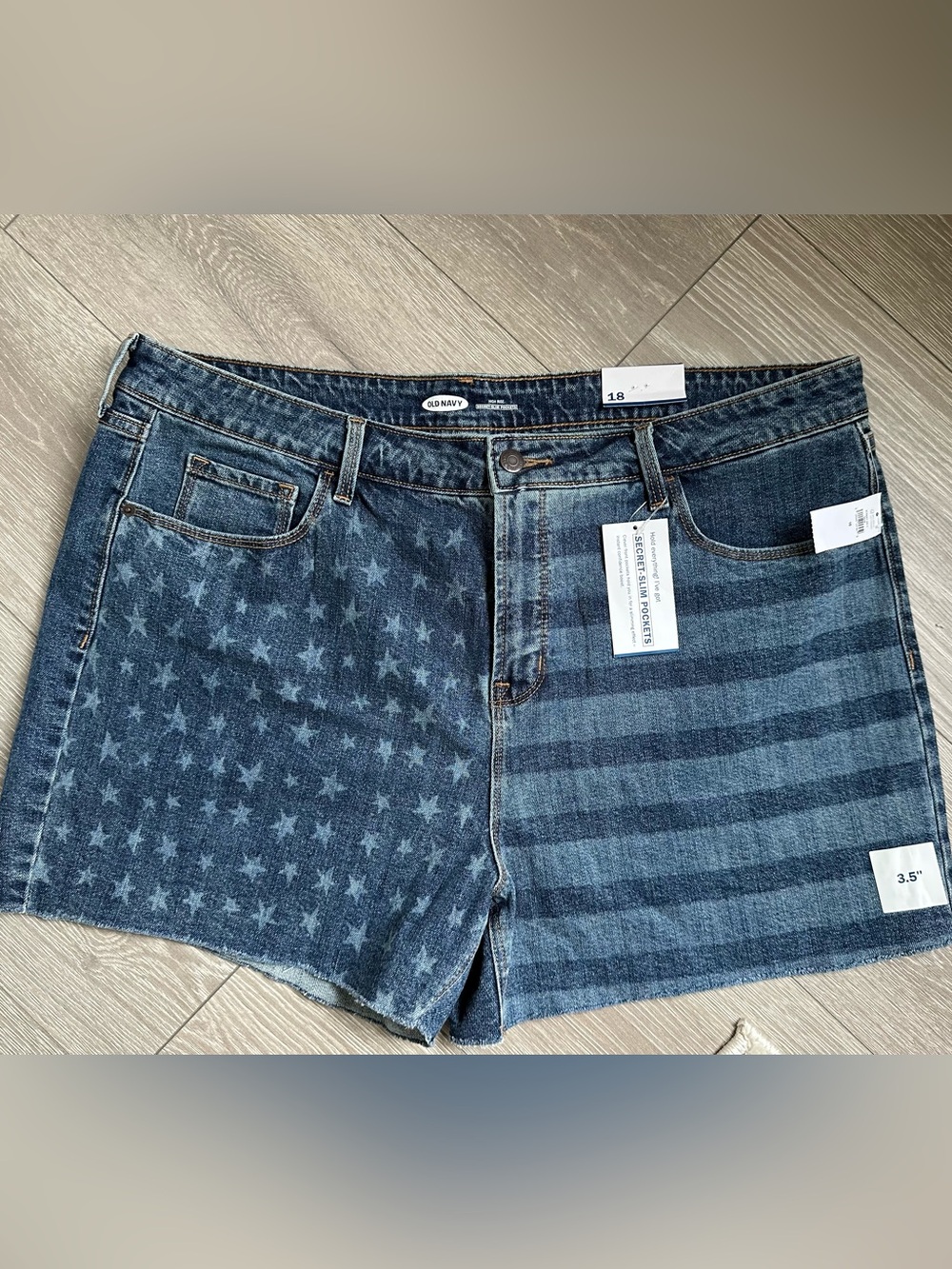Old Navy Blue Star & Stripe Denim Shorts